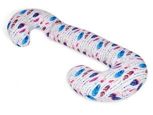 Coussin usages multiples plumes multicolores