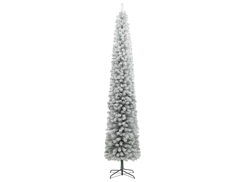  Sapin de noël, arbre de noël mince avec support et flocon de neige 270 cm pvc  - Conforama A