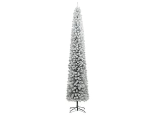 Sapin de noël, arbre de noël mince avec support et flocon de neige 270 cm pvc