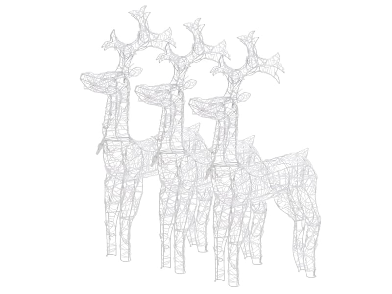  Décorations de noël de renne 3 pcs 60x16x100 cm acrylique  - Conforama D