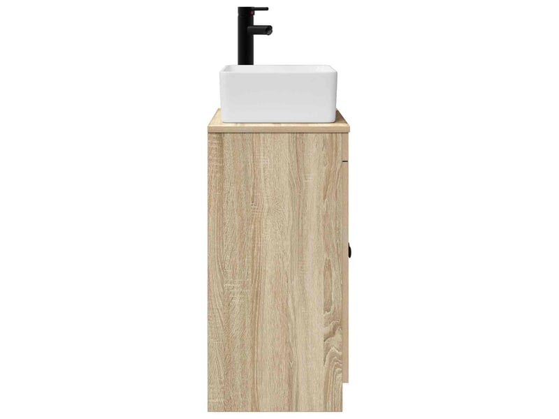  Meuble salle de bain avec évier, meuble de rangement chêne sonoma 54x35x83 cm shl7632  - Conforama E