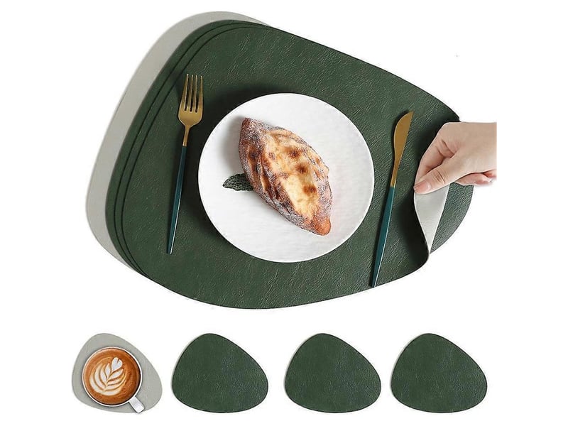  Sets de table en polyuréthane texturé double face en forme de goutte d'eau, imperméables et résistants à l'huile, lot de 4 pièces pour la table à manger, décoration intérieure marron  - Conforama D