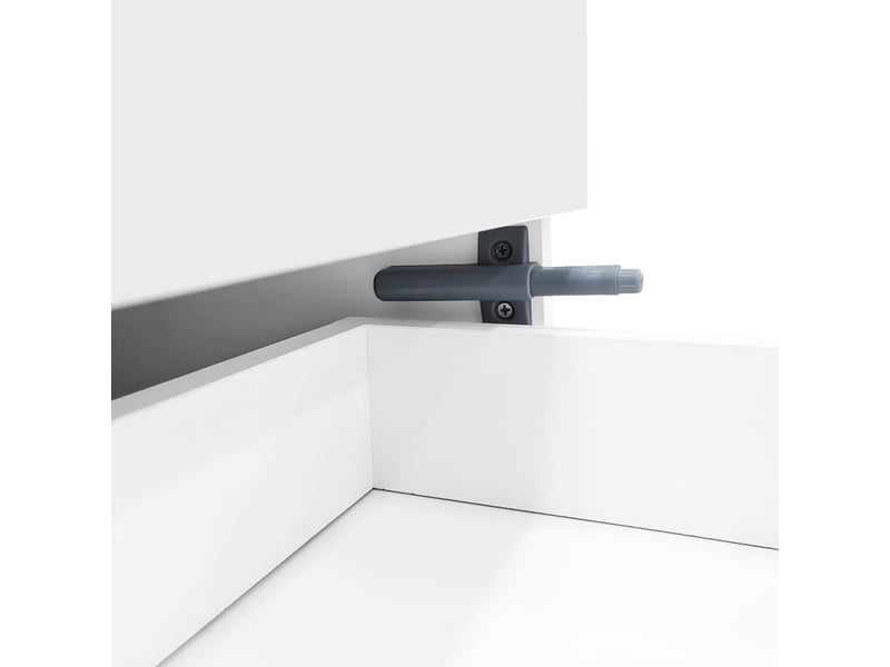  Buffet 150x40x80 cm, meuble de cuisine avec 3 portes, 4 tiroirs et étagère réglable, facile à nettoyer, mdf, blanc  - Conforama E