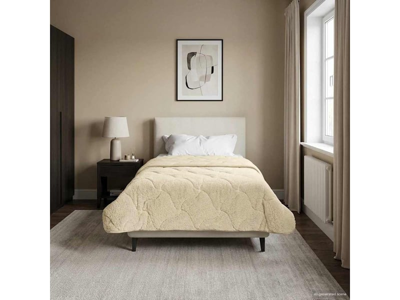  Duvet d'hiver - couette 155 x 220 cm hiver - couette crème respirant  - Conforama D