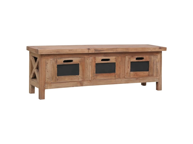  Meuble tv - banc tv - meuble de rangement avec 3 tiroirs 120x30x40 cm bois d'acajou massif  - Conforama B
