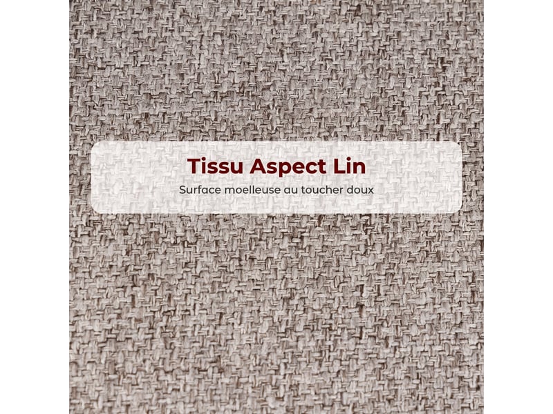  Lot de 2 tabourets de bar, chaises de bar, repose-pieds et dossier, hauteur d'assise 68cm, tissu effet lin, gris clair  - Conforama E