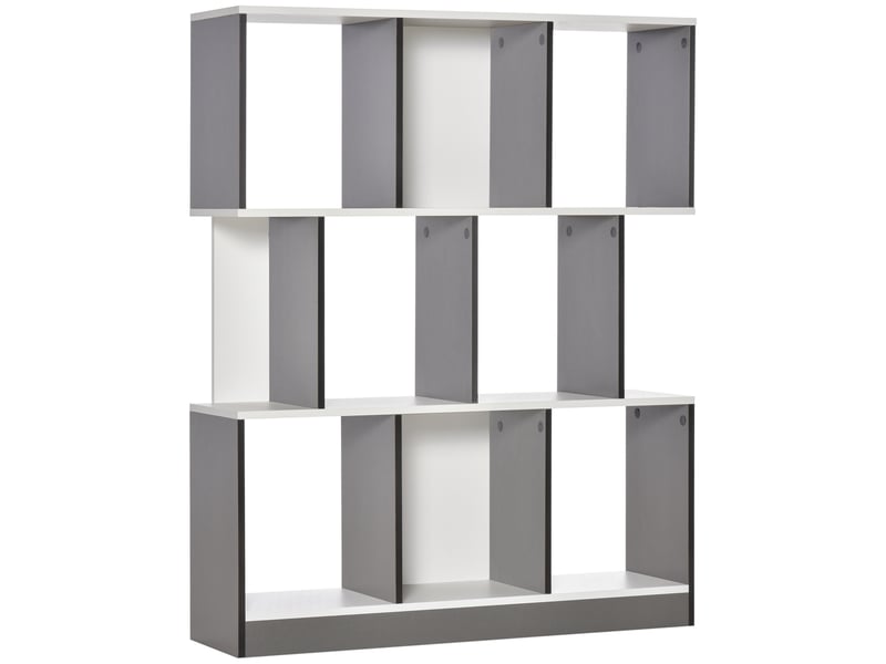  Bibliothèque à 8 niveaux pour salon et chambre, en bois, 100 x 24 x 124 cm, gris anthracite  - Conforama A