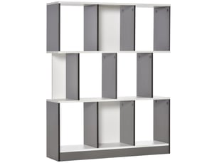 Bibliothèque à 8 niveaux pour salon et chambre, en bois, 100 x 24 x 124 cm, gris anthracite