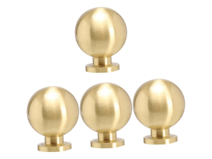 Lot de 4 accessoires pour placards, tiroirs et commodes de cuisine : poignées en bois doré, style moderne