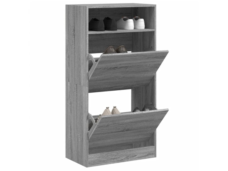  Meuble à chaussure, armoire à chaussures sonoma gris 60x34x116 cm bois d'ingénierie  - Conforama B