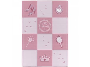 Patchwork - tapis enfant lavable rose 100 x 150 cm