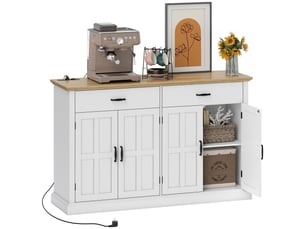 Buffet   2 tiroir(s) <strong>PANGIVO</strong> <strong></strong> - 140 cm coloris blanc 