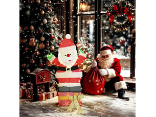 Décoration de noël led père noël 93 cm multicolore homvra