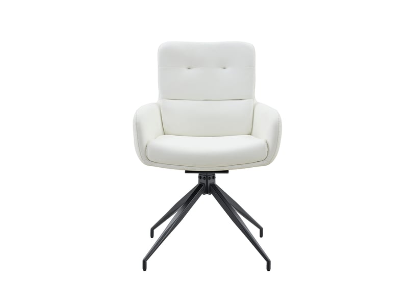  Chaise de salle à manger pivotante 55x50x85 cm – blanc et noir – lot de 2, design léger luxe  - Conforama A