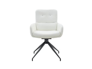 Chaise de salle à manger pivotante 55x50x85 cm – blanc et noir – lot de 2, design léger luxe