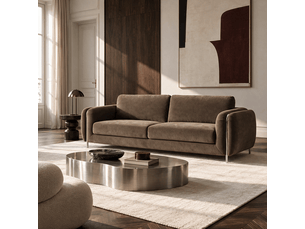 Canapé droit fixe SIA HOME 1SWI3PTTBE 3 places Tissu marron