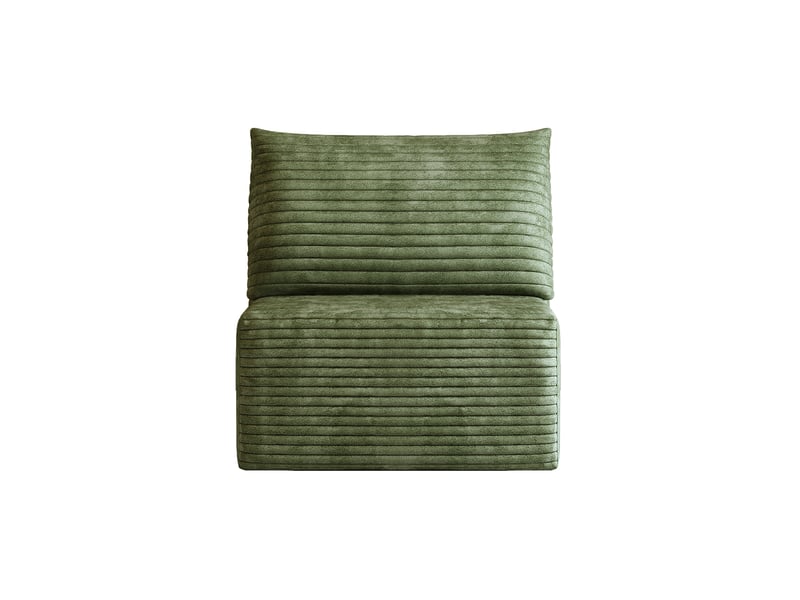  Fauteuil 1 place vert en tissu velours côtelé, 70 x 95 x 83 cm  - Conforama A