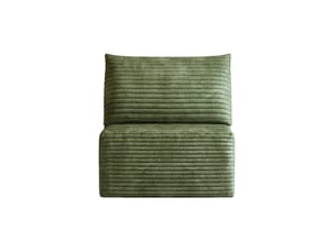 Fauteuil 1 place vert en tissu velours côtelé, 70 x 95 x 83 cm
