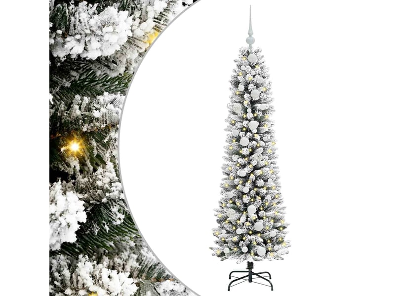 Sapin de noël artificiel, arbre de noël blanc 150 cm pvc, métal et plastique shl2262  - Conforama A