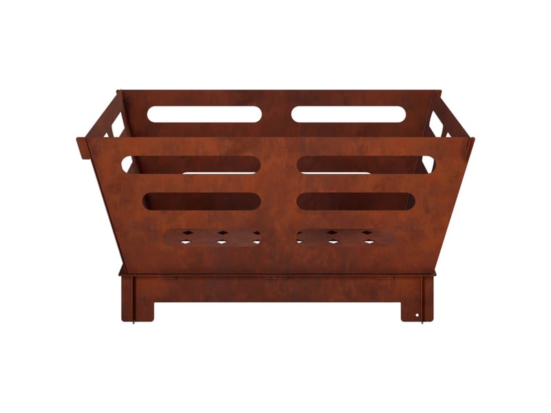  Brasero exterieur, foyer camping foyer de cheminée rouillé 60x60x30cm acier patiné shl1107  - Conforama E