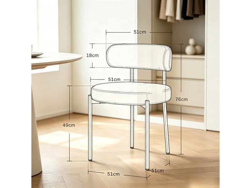  Lot de chaises chaise repas à dossier en tissu 2 chaises pieds en acier  - Conforama C