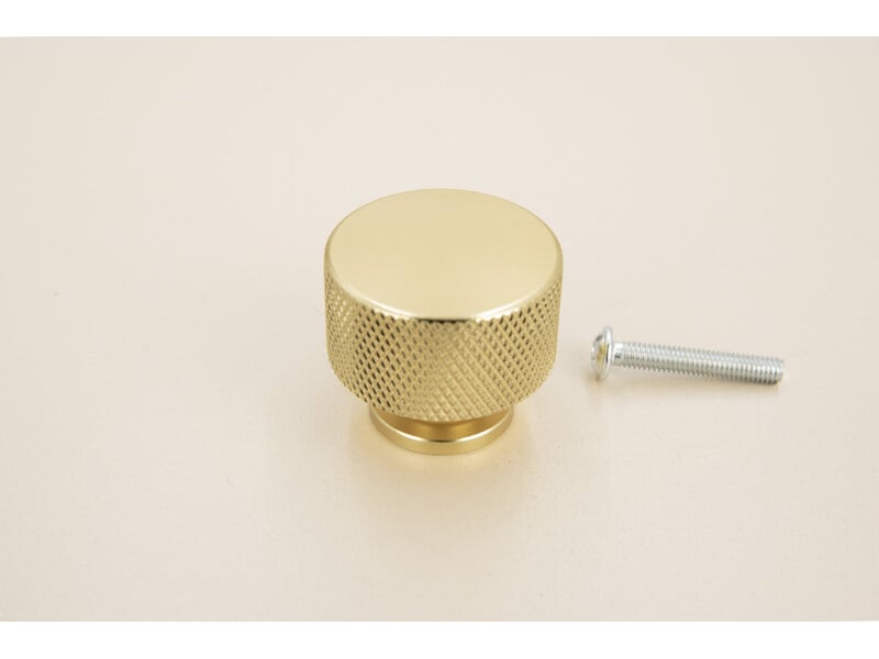  Bouton de meuble métallique rond, doré  - Conforama C