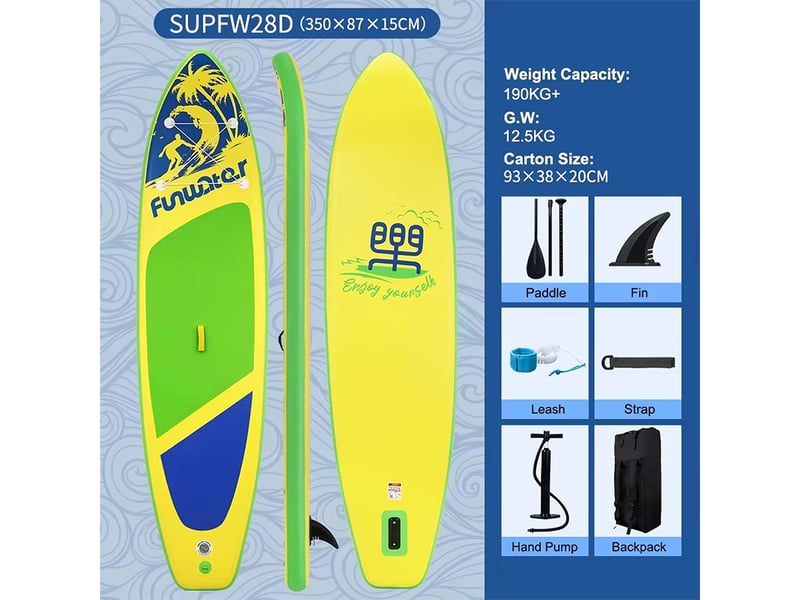  Planche de SUP Funwater SUPFW28D - 350x86x15cm 180kg  - Conforama E