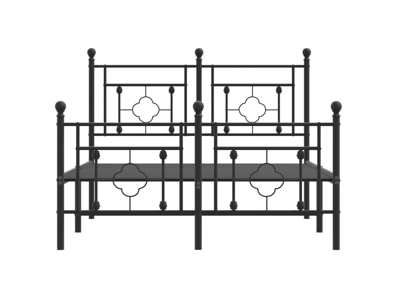  Lit double- lit adulte -  cadre de lit métal sans matelas avec pied de lit noir 120x190cm  - Conforama D