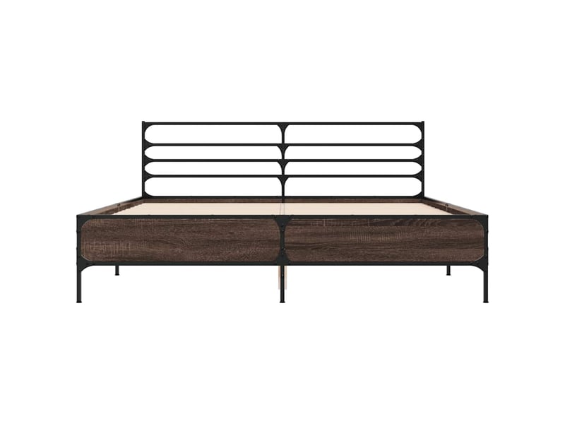  Lit double- lit adulte -  cadre de lit sans matelas chêne marron 150x200 cm  - Conforama C