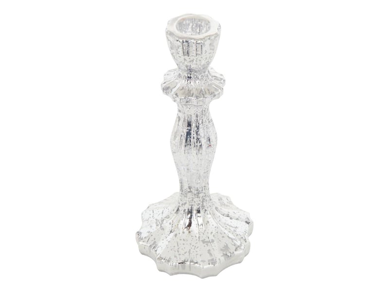  Bougeoir vr argent h20cm  - Conforama A