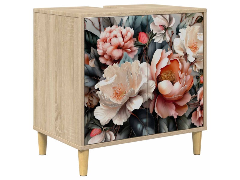  Armoire de salle de bain, meuble de rangement borne sonoma 60x40x60 cm  - Conforama A