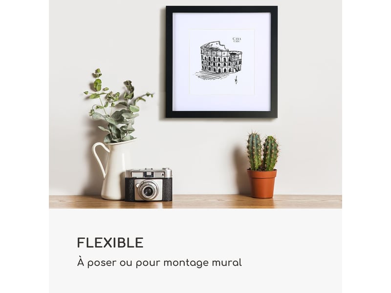 Cadre photo - blumfeldt casa chic cannon - carré 30 x 30 cm - bois - noir  - Conforama B