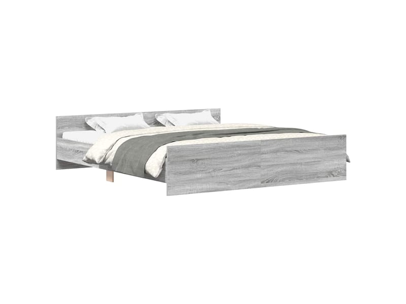  Lit double- lit adulte -  cadre de lit sans matelas sonoma gris 200x200 cm  - Conforama A