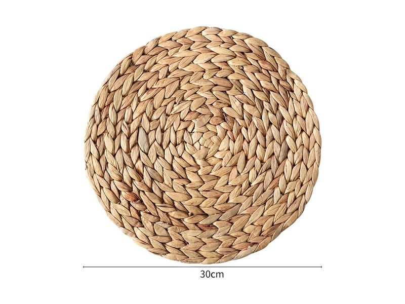  Rnemitery – lot de 4 sets de table ronds en jacinthe d'eau naturelle 30cm – tissés à la main – protection table – pour cuisine et restaurant  - Conforama D