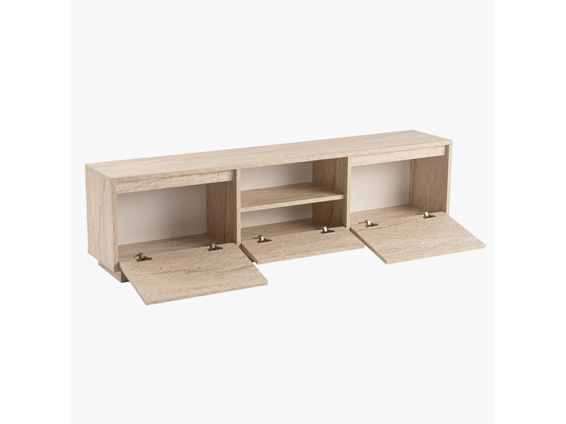  Meuble tv 3 portes 1 niche beige  - Conforama E