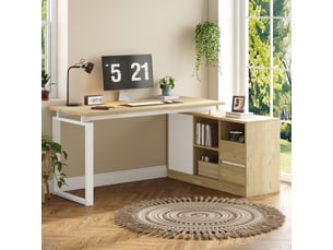 Bureau d'angle enfant MEULVA 152 cm coloris naturel