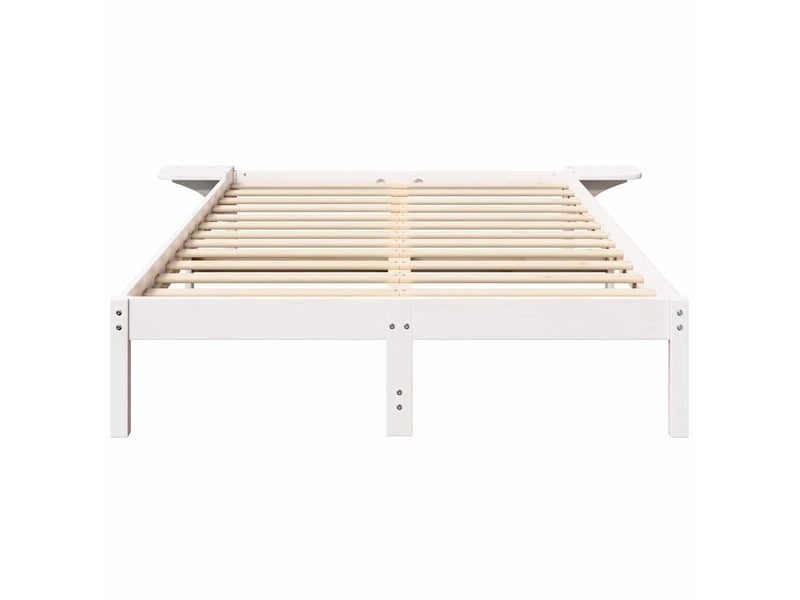 Lit double- lit adulte - cadre de lit blanc 120 x 190 cm pin massif - Conforama D