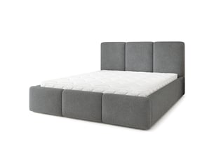 Lit coffre 200x200 cm <strong>MASSENO</strong>  <strong></strong> coloris gris
