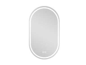 Miroir ovale de salle de bain coloris argenté <strong>DESMIU</strong> <strong></strong> - 90 cm x 60 cm