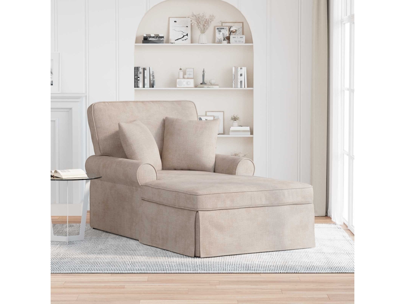 Vidaxl chaise lounge avec jupe beige 157 x 91 x 91 cm ares - Conforama B