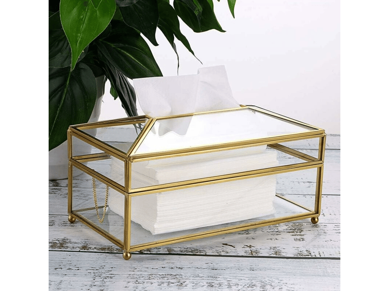  Distributeurboîte à mouchoir rectangulaire en verre transparent pour la famille, le bureau, la tablette etc  - Conforama C