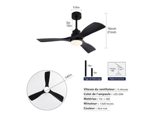 Ventilateur de table RAELUNYI  -  