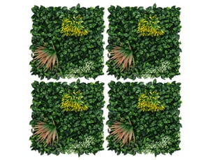 Ecd germany mur végétal artificiel réaliste copper leaf, 50x50 cm vert 1 m², feuillage décoratif dense haie synthétique clôture fausse plante brise-vue avec protection uv pour intérieur extérieur