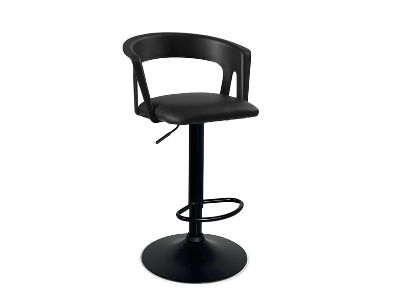  Lot de 2 tabourets de bar réglables pivotants noir intégral avec dossier ayo 311-AYO - Conforama C
