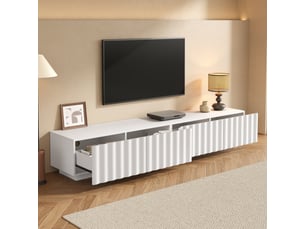 Meuble tv coloris blanc 200 cm   