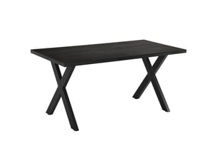 Table de salle à manger rectangulaire - table rectangulaire 160 cm et pieds en x métal - chêne noir