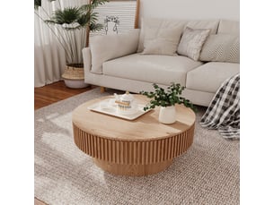 Table basse rond(e) coloris naturel Fay Lum - 75 cmx75 cm