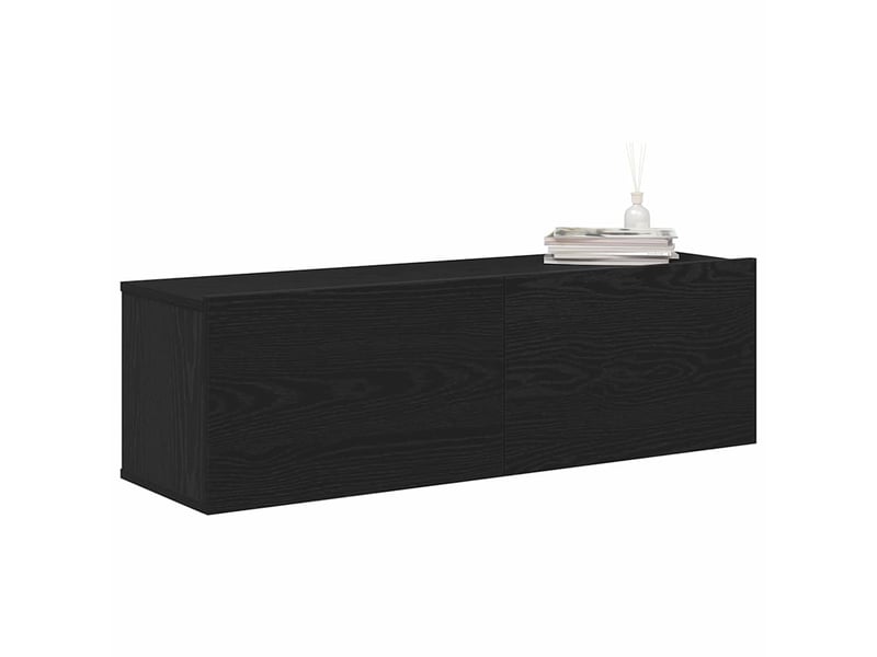  Meuble tv - banc tv - meuble de rangement 2 pcs noir bois d'ingénierie  - Conforama C
