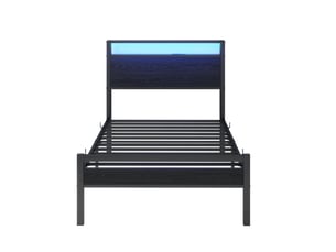 Lit simple 90x200 cm <strong>HAVRYA</strong> <strong></strong> coloris noir