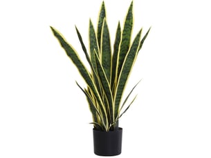 Plante artificielle sansevieria 15x15x77 cm feuilles flexibles verte